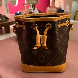 Louis Vuitton Brown and Tan Mini Bucket Bag